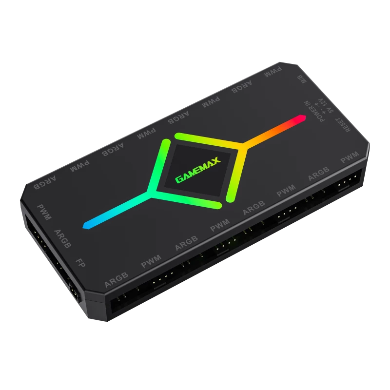 Gamemax | kaugjuhtimispult | V4.0 ARGB PWM HUB BK | must | Gamemax