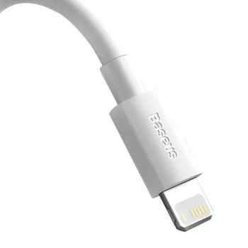 Baseus TZCALZJ-02 mobiiltelefoni kaabel, valge, 1,5 m, USB A – Lightning