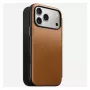 Mobiiltelefoni flippümbris Nomad Modern Leather Folio kate iPhone 17 Pro Max jaoks — Tan, mahutab kuni 17,5 cm (6,9 tolli) ekraani, 4 kaarditaskut