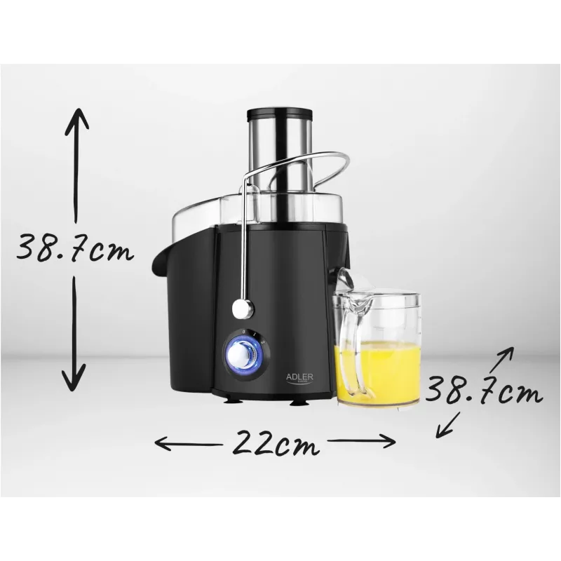 Tsentrifugaalmahlapress Adler AD 4127 — 1000 W, must, mahlanõu, 3,9 kg