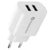 Laadija 2x USB 2,4A 12W valge