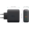 Seinalaadija PA-D3 2xUSB Power Delivery (1xUSB+1xUSB C) 5.4A 60W Dynamic Detect