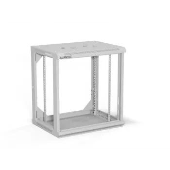 Seinale paigaldatav 19-tolline kapp Alantec 12U 600x450 mm, ühe klaasuksega, eemaldatavate tagumise ja külgpaneelidega, lukustatav, 4 paigaldussiini, hall, lamepakend