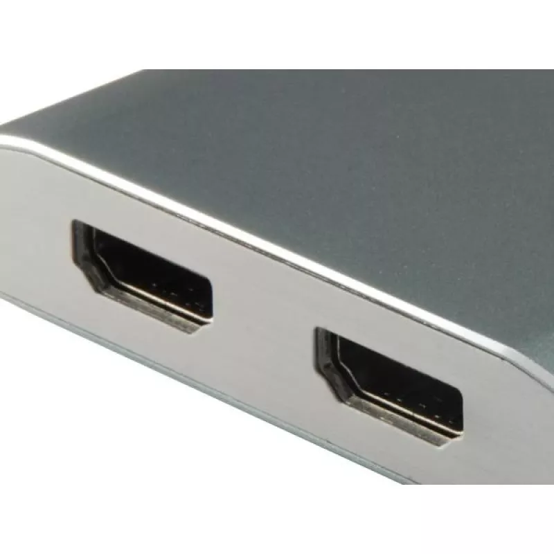 Equip USB Type C 2x HDMI emane adapter, 3.2 Gen 1 (3.1 Gen 1), USB Type-C, HDMI väljund, 4096 x 2160 pikslit