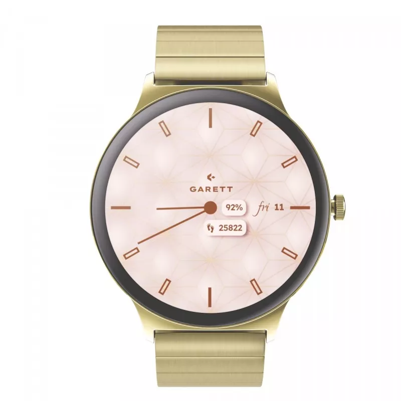 Nutikell Garett Verona 2 Gold Steel Bluetoothi ja pulsikellaga