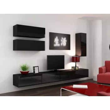 Cama TV-alus VIGO 140 30/140/40 must/must läikiv