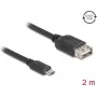 USB-kaabel DELOCK 81519 — USB 2.0, Micro‑USB B kuni USB A, 2 m, must