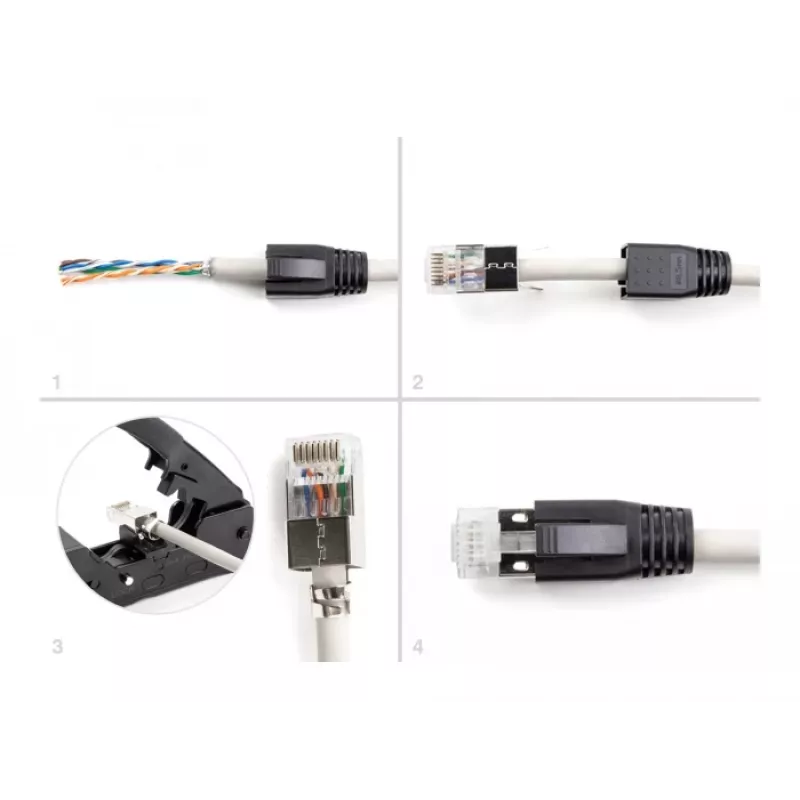 DeLOCK 66903 traatühendus RJ-45 Must Metallist Isane 25 tk