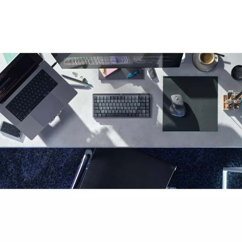 LOGITECH MX Mechanical Mini Minimalistlik juhtmevaba valgustatud klaviatuur - GRAPHITE - (US) INTL - 2,4GHZ/BT - N/A - EMEA - CLICKY