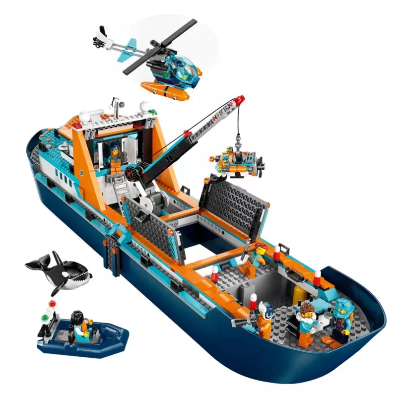 Ehituskomplekt LEGO City Arktika uurimislaev 60368 — 815 osa, 7+ aastat, 4 minifiguuri