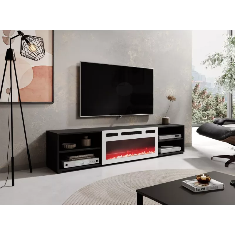 RTV-kapp POLO 180x33x39 must + kamin valge