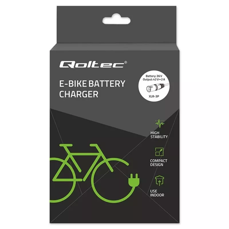 Laadija elektrirattale 36V 42V 2A 3P XLR 18mm
