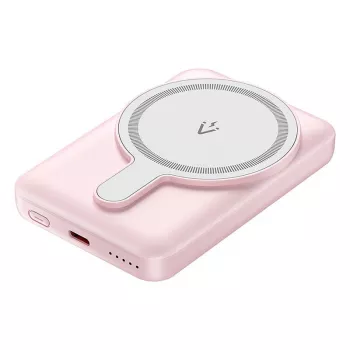 Akupank Vention FHSP0 5000 mAh juhtmevaba laadimise, USB-C, 3 A väljundiga, roosa