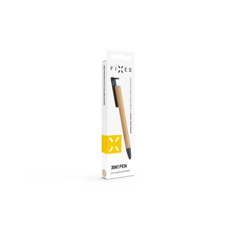 Pliiats koos pliiatsi, puutepliiatsi ja alusega FIXED FIXPEN-BA Bamboo — 3-ühes pliiats, puutetundliku ekraani pliiats ja integreeritud lauaalus
