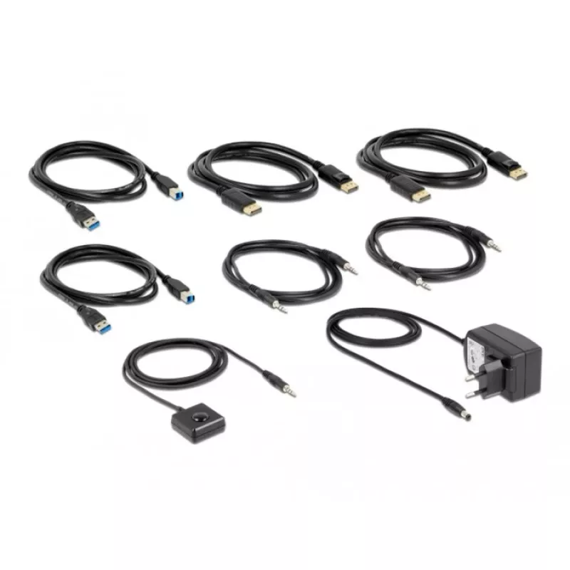 KVM-lüliti DeLOCK DisplayPort 1.4 8K 60Hz USB Audio