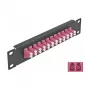 Fiiberoptiline patch-paneel DeLOCK 10 tolli 12 porti LC Duplex lilla 1U must