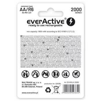 Everactive EVHRL6-2000 kodupatarei Laetav patarei AA Nikkel-metallhüdriid (NiMH)