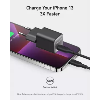 Sisemaine vahelduvvoolu laadija Anker 511 Nano 3 — 30 W, 1× USB-C, 100–240 V, must