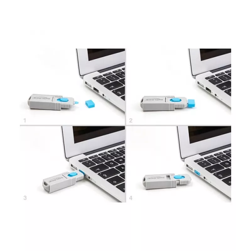 USB Type-A pordiblokeerija DeLOCK 20947 10 pordi jaoks sinine