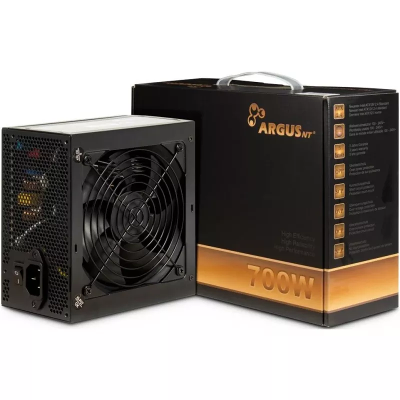 INTER-TECH ArgusNT BPS-700 toiteplokk 120mm ventilaator aktiivne PFC 6xSATA 4x PCI-E 6+2 2x 4+4pin 80+ Bronze 230V EL (88882179)