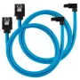 Corsair Premium Sleeved SATA-kaabel nurga all, sinine 60 cm - 2 tk