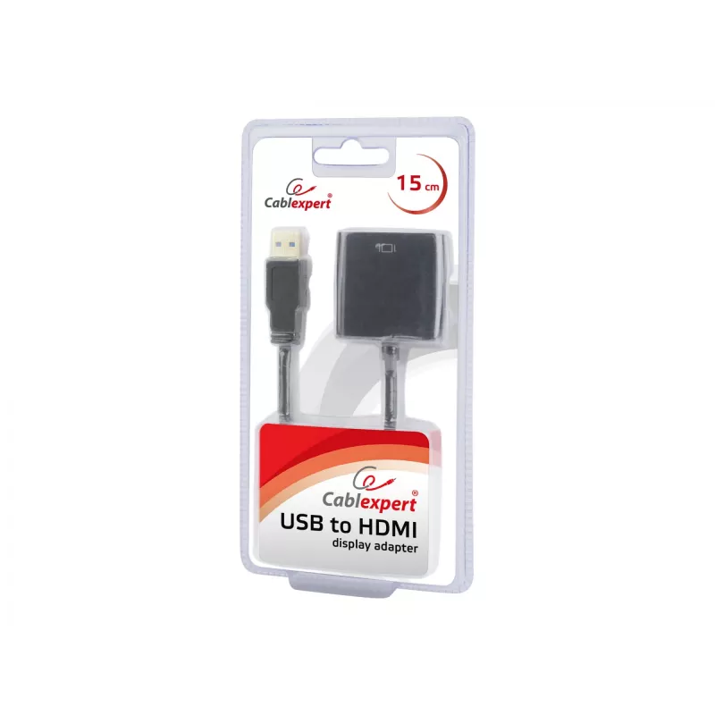 USB graafikaadapter GEMBIRD A-USB3-HDMI-02, HDMI väljund, kuni 1920x1080, must, 36 g