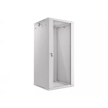 Lanberg seinale paigaldatav paigaldusrack-kapp 19'' 27U 600x600mm hall (klaasuks)