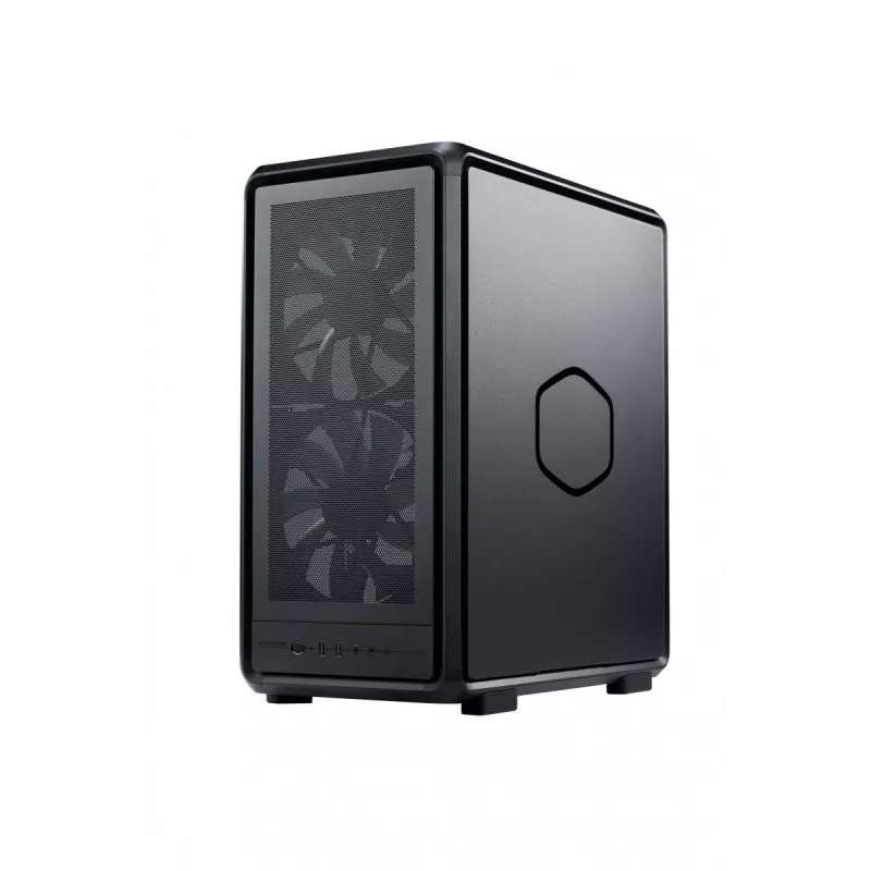 PC Midi Tower Cooler Master MasterFrame 500 Mesh — must, läbipaistva küljeaknaga, toetab ATX/EATX, 2x200 mm esi-, 1x120 mm tagaventilaator
