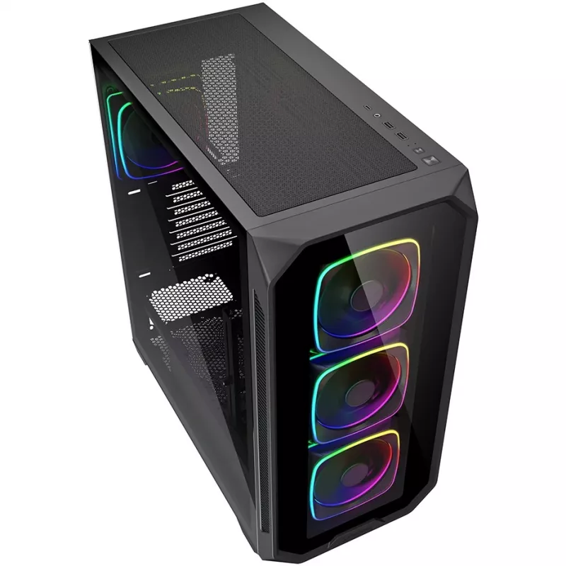 PC-ümbrise Sharkoon AK5G RGB Midi Tower must