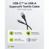 Goobay USB-C kaabel Fabric Supersoft metallpistikuga, 2 m, must (2m, USB 2.0, 60W), USB-kaabel
