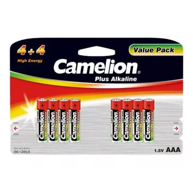 Leelispatareid AAA (LR03) CAMELION 11044803 — pakendis 8 tk, ühekordsed