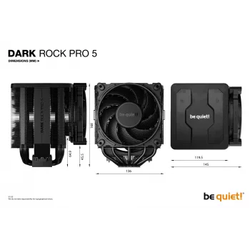 be quiet Dark Rock Pro 5 protsessori õhkjahuti 120/135 mm Must 1 tk