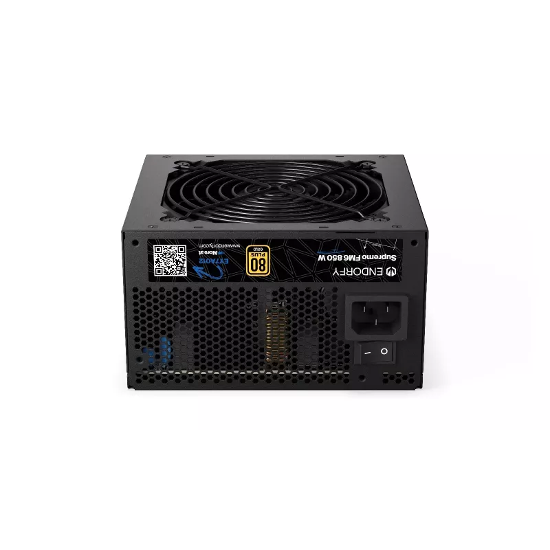 Toiteplokk ENDORFY Supremo FM6 850 W, 24-kontaktiline ATX, täielikult modulaarne, 80 PLUS Gold, 120 mm ventilaator, must