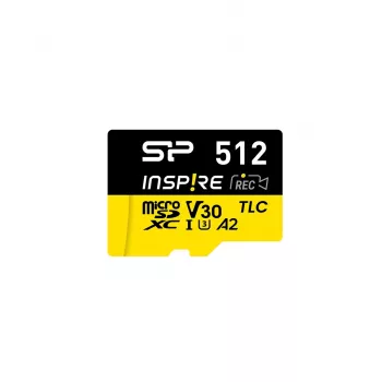 Mälukaart Silicon Power Inspire 512 GB MicroSDXC V30 UHS-I U3 A2 4K + adapter (SP512GBSTXLA2V1NSP)