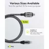 Ethernet-kaabel USB-C 3.2 Gen2 pesa > RJ-45 pistik (must/hõbedane, 5 meetrit, punutud tekstiilümbris)