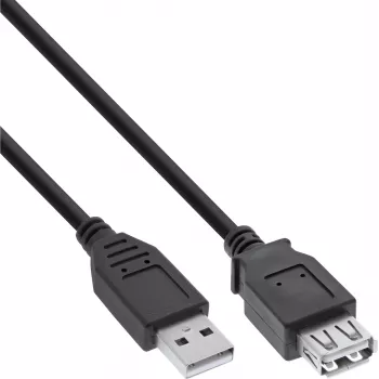 USB 2.0 pikenduskaabel InLine B-34610B USB-A-pistik emasele, must, 100 tk pakend