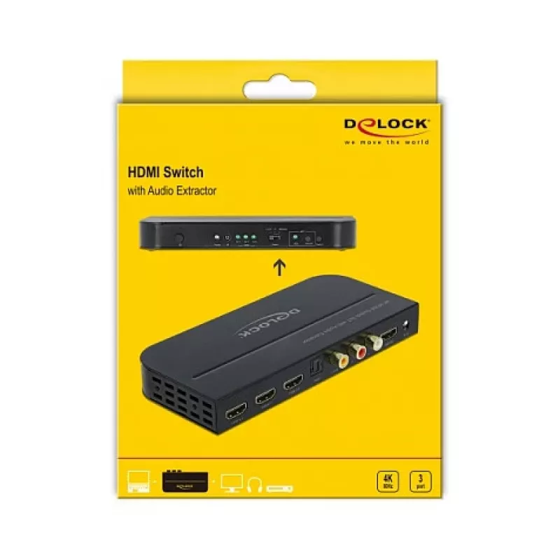 HDMI-lüliti DeLOCK 3 x HDMI-sisend 1 x HDMI-väljund 4K 60 Hz