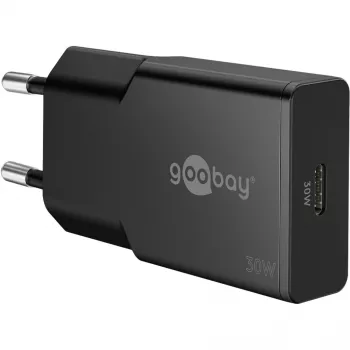 Goobay USB-C™ PD GaN kiirlaadija õhuke (30 W) must