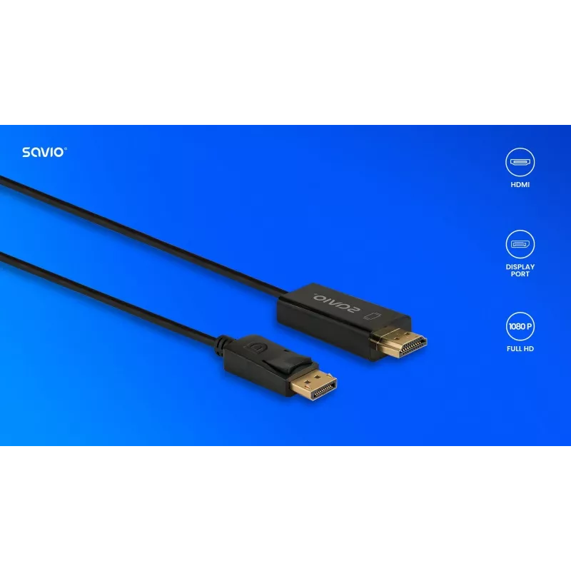 Kaabel DisplayPort HDMI 1,5 m, CL-183 Savio SAVKABELCL-183