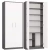 OLIV 2D CLOSED SHELVING UNIT, ANTHRACITE/Valge SET