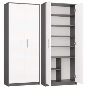 OLIV 2D CLOSED SHELVING UNIT, ANTHRACITE/Valge SET