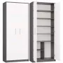 OLIV 2D CLOSED SHELVING UNIT, ANTHRACITE/Valge SET