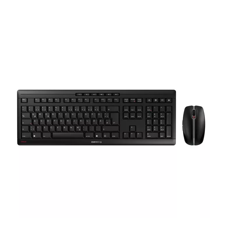CHERRY Stream Desktop laetav klaviatuur hiir kaasas universaalne RF juhtmevaba QWERTZ saksa must