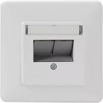 Võrgupesa Rutenbeck UM-Cat.6A iso 10G-MD 2 Up rw 2 RJ45 Puhasvalge