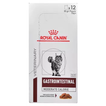 Märg kassitoit Royal Canin Gastrointestinal Moderate Calorie 12 x 85 g kotikest, täiskasvanud kassidele, lihamaitsega, 82,2% niiskust