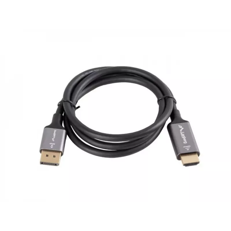 Displayport(M)-HDMI(M) kaabel 1M 4K must ja hõbedane