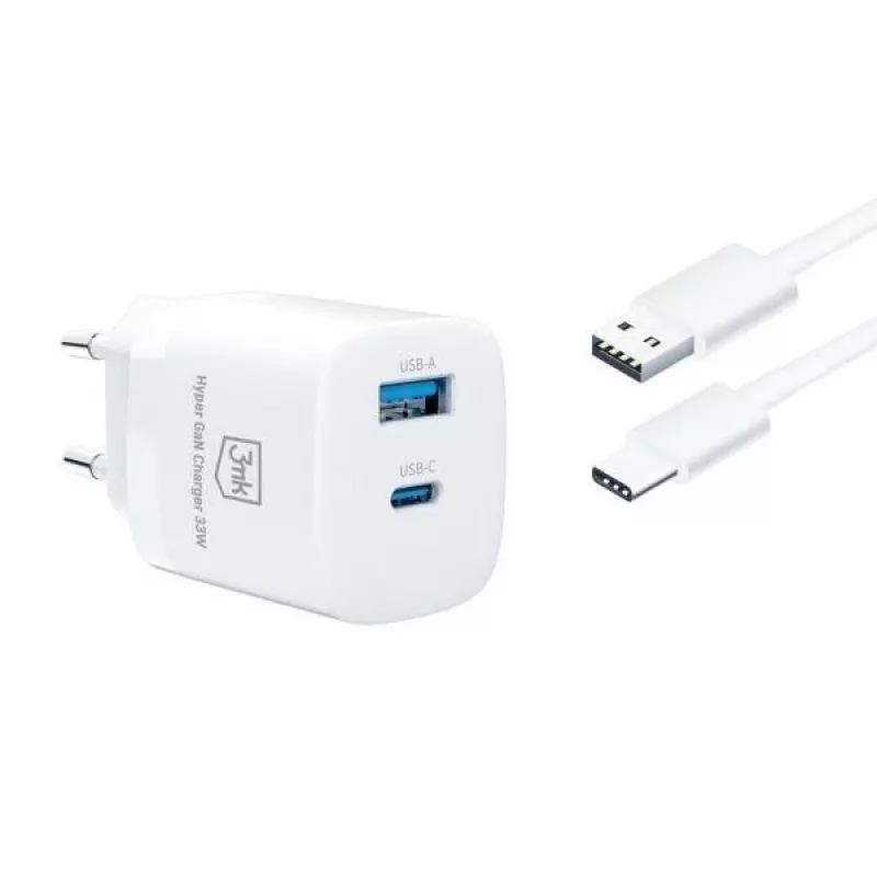 Laadija 33W GaN PD 1xUSB-A+1xUSB-A