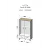 Cama meble LOTTA 2D2D riidekapp, 2 uksega, Wotan tamme raam, matt mustad esiküljed, 1100×550×1900 mm