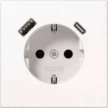 Pistikupesa Type F Jung LS1520-15CAWW, 16 A, 50/60 Hz, IP20, plastkorpus, USB 5 V