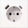 Pistikupesa Type F Jung LS1520-15CAWW, 16 A, 50/60 Hz, IP20, plastkorpus, USB 5 V